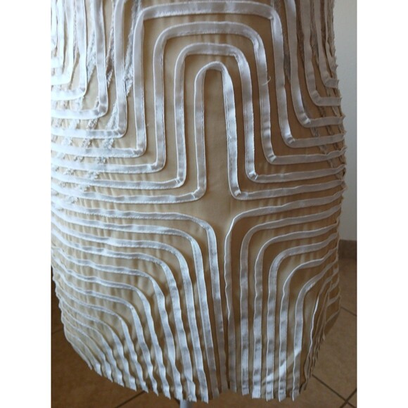 Obstinee By Ika Womens Blouse Tunic Tan Beige Textured Cap Sleeve‎ Size 4 Career - Picture 7 of 14